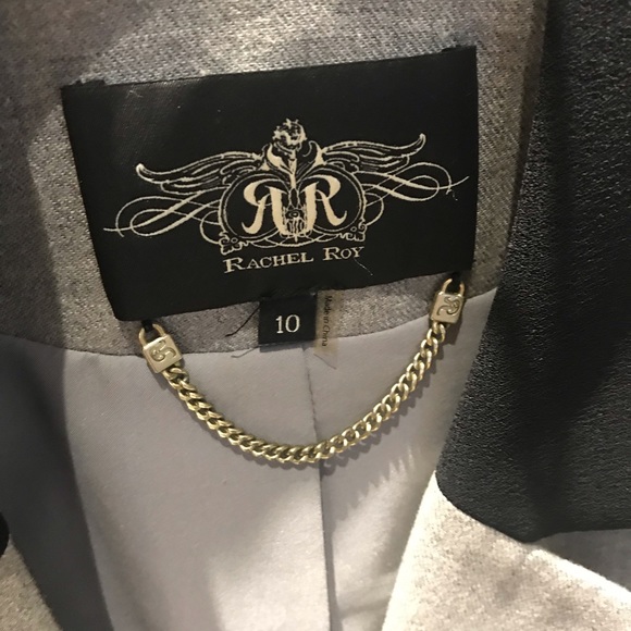 Rachel Roy grey and black colorblocked blazer - Picture 2 of 5